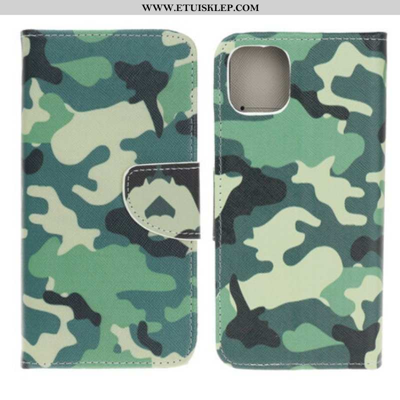 Etui Folio do iPhone 13 Mini Kamuflaż Wojskowy